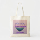 Chaos Coördinator MAMA Hart Bloemig Paars Tote Bag (Voorkant)