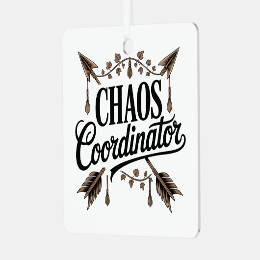 Chaos Coordinator Metalen Ornament (Voorkant links)