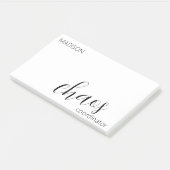Chaos Coordinator Modern Black Script Name Post-it® Notes (Schuin)