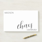 Chaos Coordinator Modern Black Script Name Post-it® Notes (Op bureau)