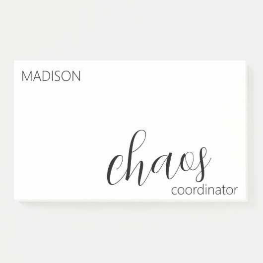 Chaos Coordinator Modern Black Script Name Post-it® Notes (Voorkant)