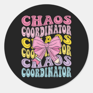 Chaos Coördinator Moeder School Leraren Terug Naar Ronde Sticker