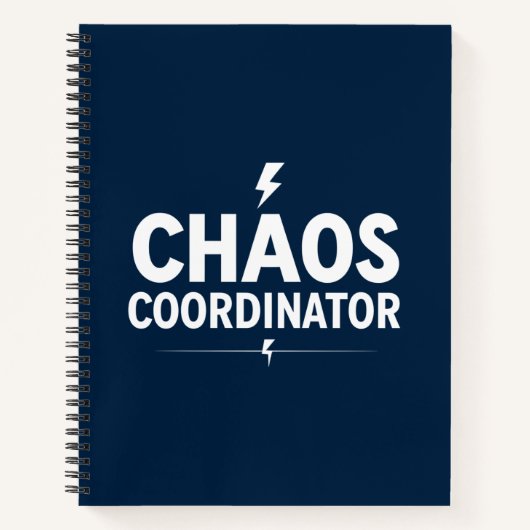 Chaos Coördinator Navy Notitieboek - Kantoorcadeau (Voorkant)