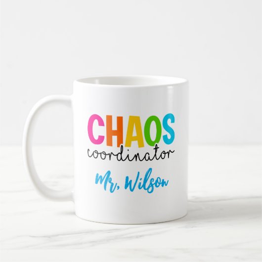 Chaos Coordinator Notebook – Funny Teacher Quote Koffiemok (Links)