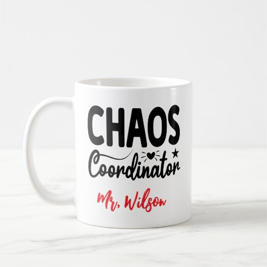 Chaos Coordinator Notebook – Funny Teacher Quote Koffiemok (Links)