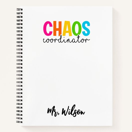 Chaos Coordinator Notebook – Funny Teacher Quote Notitieboek (Voorkant)