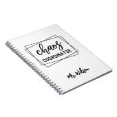 Chaos Coordinator Notebook – Funny Teacher Quote Notitieboek (Rechterzijde)