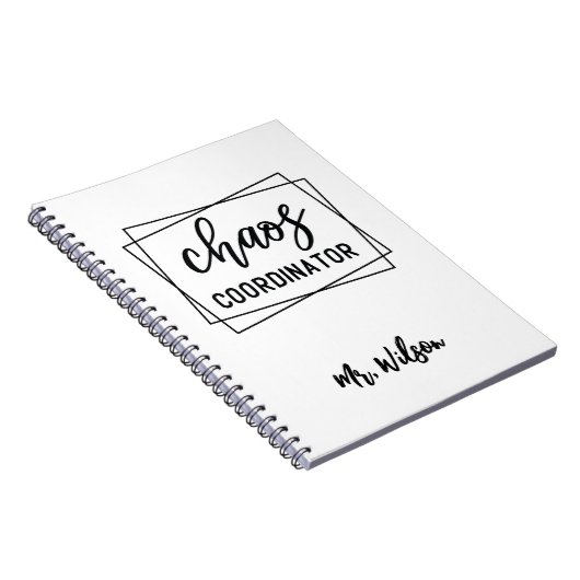Chaos Coordinator Notebook – Funny Teacher Quote Notitieboek (Rechterzijde)
