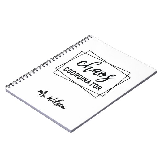 Chaos Coordinator Notebook – Funny Teacher Quote Notitieboek (Linkerzijde)