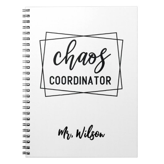 Chaos Coordinator Notebook – Funny Teacher Quote Notitieboek (Voorkant)