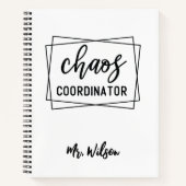Chaos Coordinator Notebook – Funny Teacher Quote Notitieboek (Voorkant)