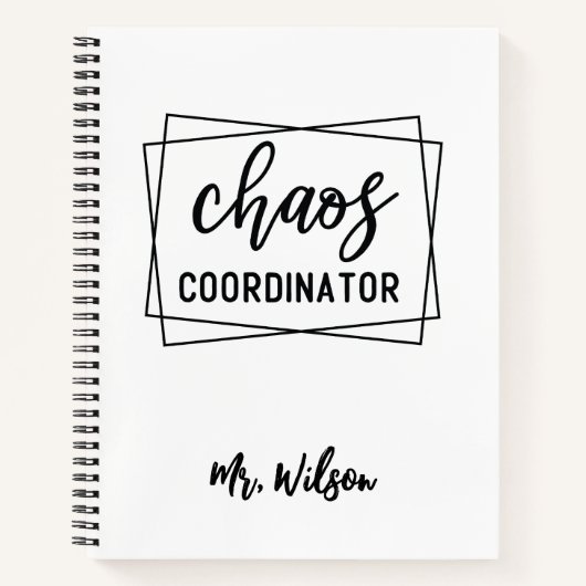 Chaos Coordinator Notebook – Funny Teacher Quote Notitieboek (Voorkant)