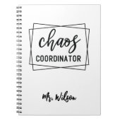 Chaos Coordinator Notebook – Funny Teacher Quote Notitieboek (Voorkant)