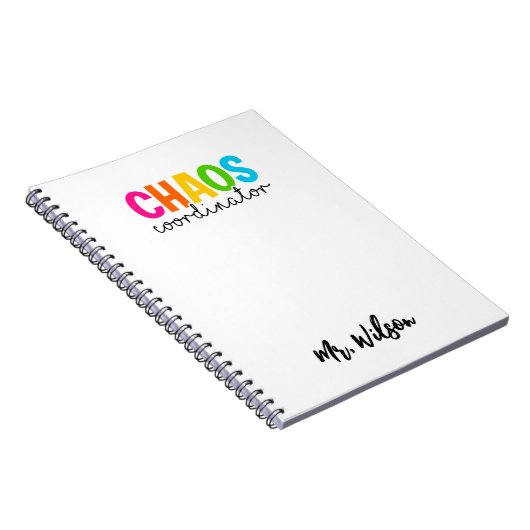 Chaos Coordinator Notebook – Funny Teacher Quote Notitieboek (Rechterzijde)