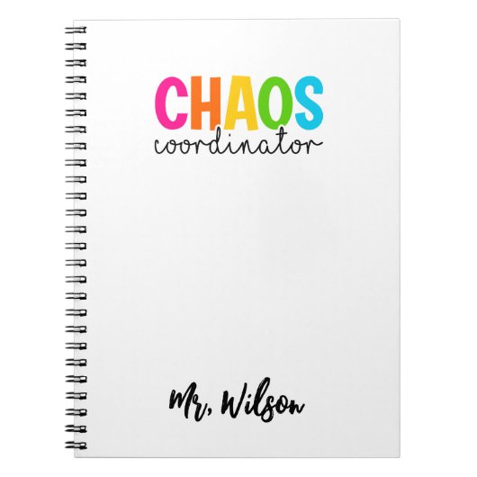 Chaos Coordinator Notebook – Funny Teacher Quote Notitieboek (Voorkant)