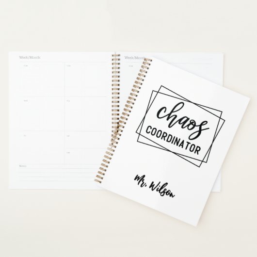 Chaos Coordinator Notebook – Funny Teacher Quote Planner (Display)