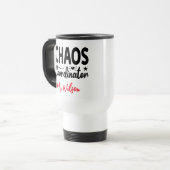 Chaos Coordinator Notebook – Funny Teacher Quote Reisbeker (Voorkant links)