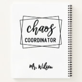 Chaos Coördinator Notitieboek – Grappige Quote voo (Achterkant)