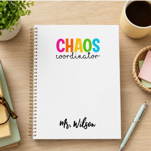 Chaos Coördinator Notitieboek – Grappige Quote voo