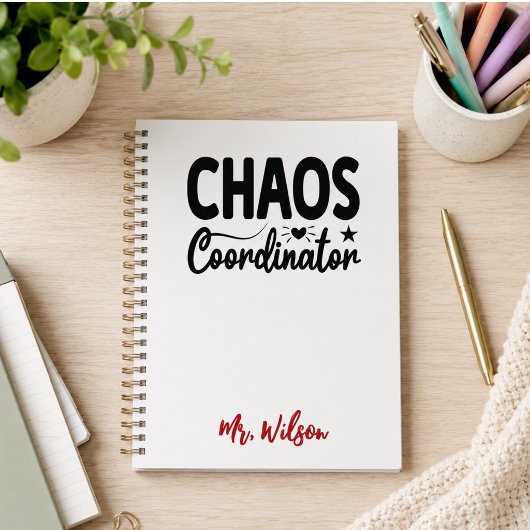 Chaos Coördinator Notitieboek – Grappige Quote voo