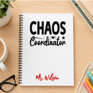 Chaos Coördinator Notitieboek – Grappige Quote voo
