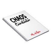 Chaos Coördinator Notitieboek – Grappige Quote voo (Rechterzijde)