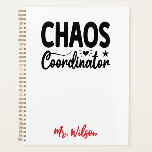 Chaos Coördinator Notitieboek – Grappige Quote voo (Voorkant)