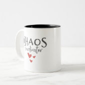 Chaos Coordinator Ouderschap Funny Tweekleurige Koffiemok (Voorkant links)