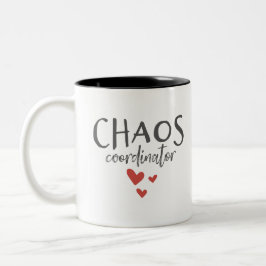 Chaos Coordinator Ouderschap Funny Tweekleurige Koffiemok