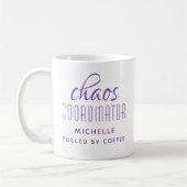 Chaos Coordinator Paars Typografie Koffiemok (Links)