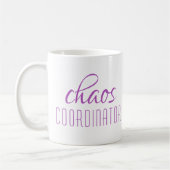 Chaos Coordinator Paarse Script Coffee Mok (Links)