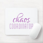 Chaos Coordinator Paarse Typografische Tekst Muismat (Met muis)