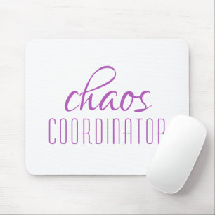 Chaos Coordinator Paarse Typografische Tekst Muismat