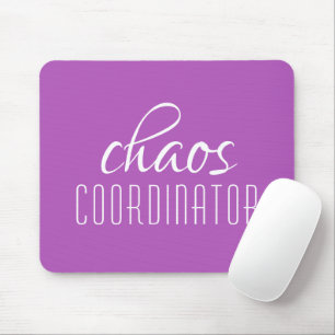 Chaos Coordinator Paarse Typografische Tex Muismat