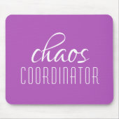 Chaos Coordinator Paarse Typografische Tex Muismat (Voorkant)