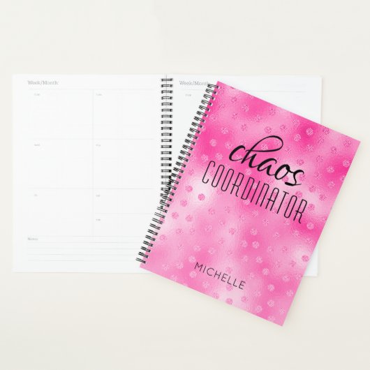Chaos Coordinator Pink Girly Glitter Persoonlijk Planner (Display)