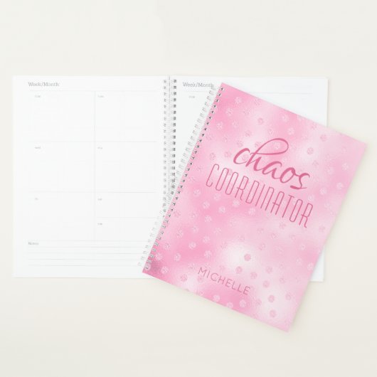 Chaos Coordinator Pink Girly Glitter Persoonlijk Planner (Display)