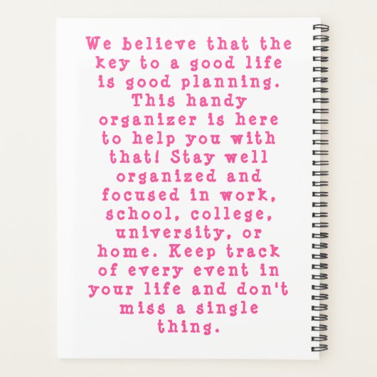 Chaos Coordinator Planner (Achterkant)