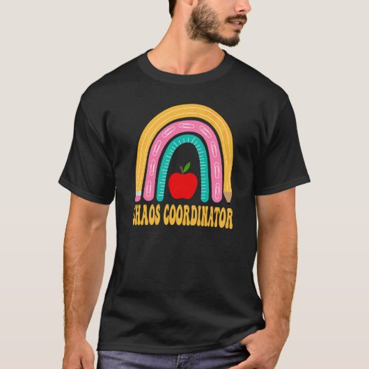 Chaos Coördinator Regenboog Potlood Terug naar sch T-shirt (Voorkant)