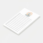 Chaos Coordinator retro boho regenboog gepersonali Post-it® Notes (Schuin)