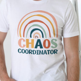 Chaos Coordinator retro kleuren boho regenboog T-shirt