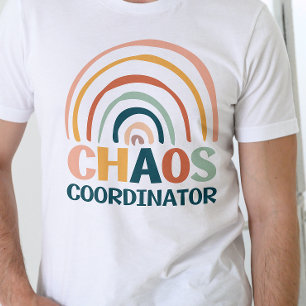 Chaos Coordinator retro kleuren boho regenboog T-shirt
