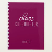 Chaos Coordinator Roze Gepersonaliseerde Naam Planner (Voorkant)