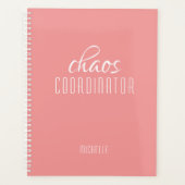 Chaos Coordinator Roze Gepersonaliseerde Naam Planner (Voorkant)