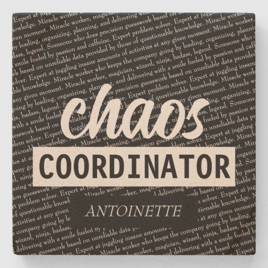 Chaos-coördinator Stenen Onderzetter (Voorkant)