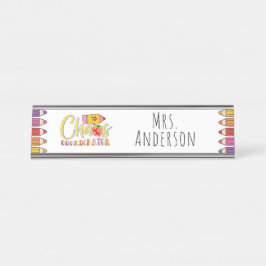 Chaos Coordinator Teacher Gift Desk Name Bord Bureau Naambordje