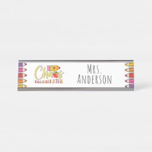 Chaos Coordinator Teacher Gift Desk Name Bord Bureau Naambordje