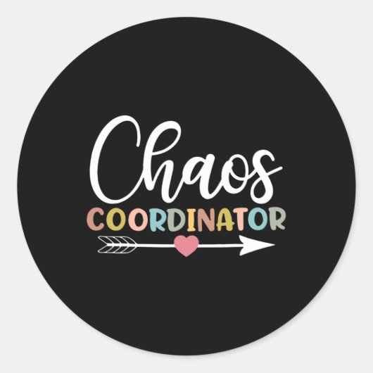 Chaos Coordinator Terug naar school Ronde Sticker (Voorkant)