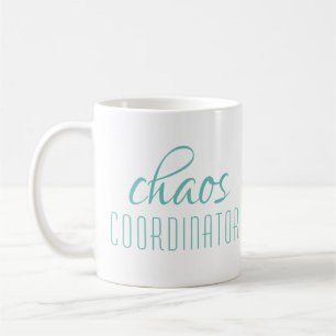 Chaos Coordinator Turquoise Script Koffiemok