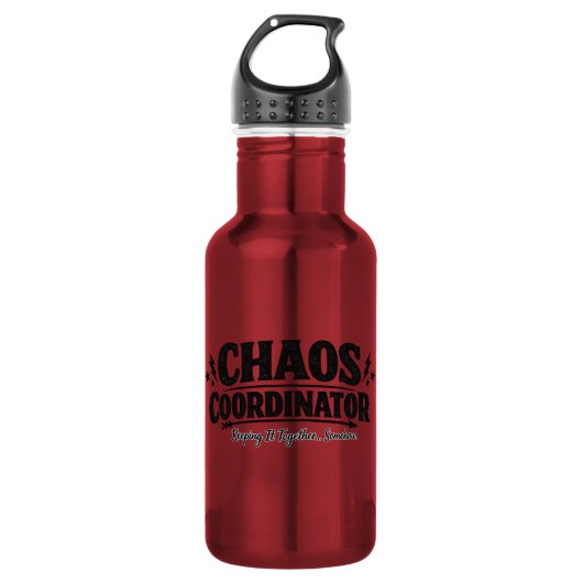 Chaos Coördinator Typografie Ontwerp Waterfles (Voorkant)